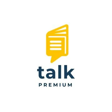 Book talk, dialog app dialog bubble box logo icon template vector Illustration