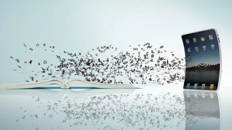 Book Text to Animated Tablet Stock Footage 39828996