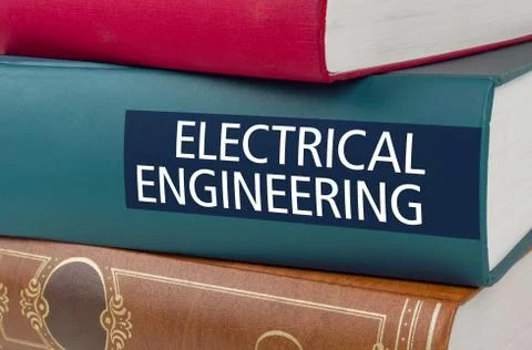 A book with the title Electrical Engeneering written on the spine Stock Photos