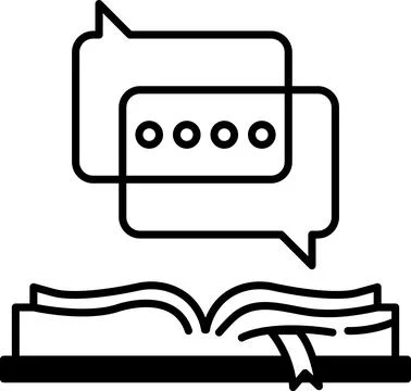 Book with two speech bubbles on the cover Stock Illustration