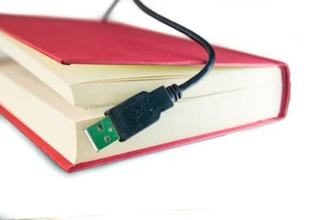 Book with USB 스톡 사진