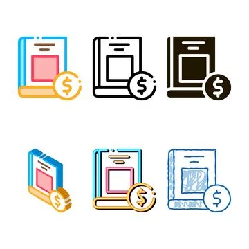 Book value icon vector multistyle outline Stock Illustration