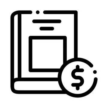 Book value icon vector outline illustration Stock Illustration