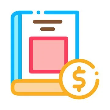 Book value icon vector outline illustration Stock Illustration