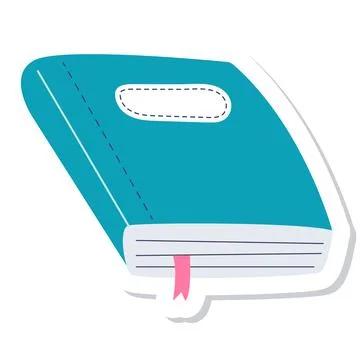 Book vector cartoon sticker on the white background Stock Illustration