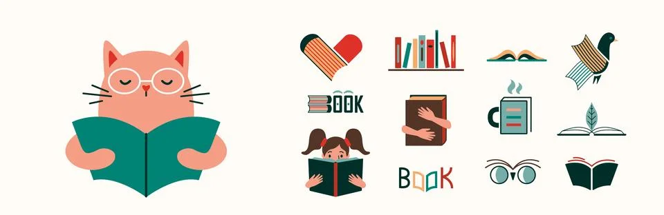 Book vector design illustration. Abstract color business brand concept with book Stock Illustration