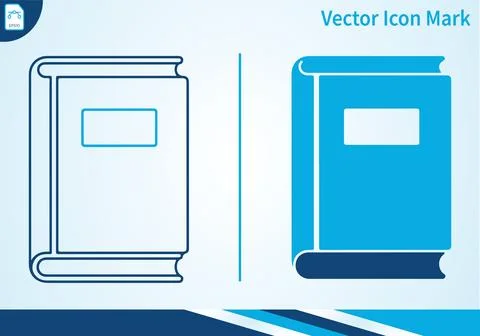 Book vector icon solid color and outline reading material. Stock Illustration