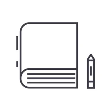 Book vector line icon, sign, illustration on background, editable strokes Stock Illustration