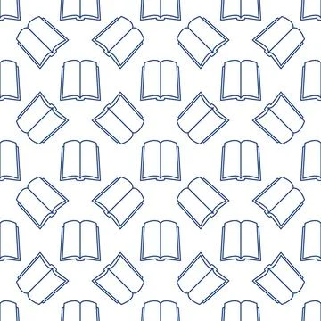 Book vector Reading concept minimal line seamless pattern Illustrazione stock