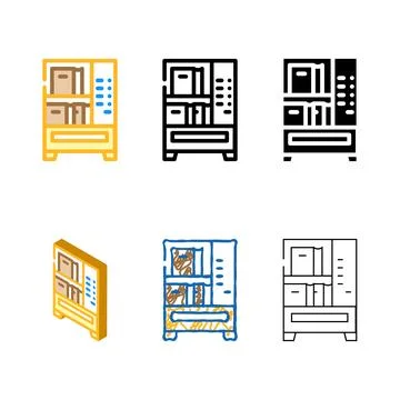Book vending machine color icon vector modern Stock Illustration