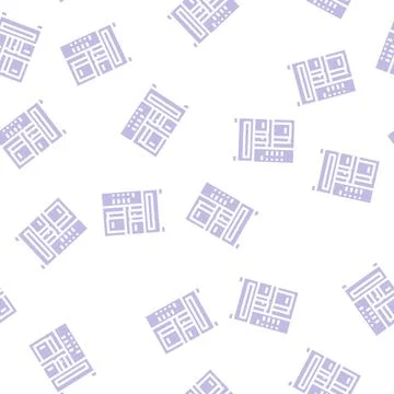 Book vending machine glyph vector seamless pattern Illustrazione stock