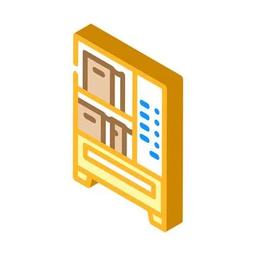 Book vending machine isometric icon vector illustration Stockillustratie