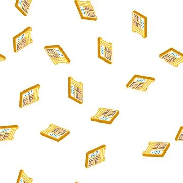 Book vending machine isometric icon seamless pattern イラスト素材