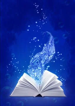 Book of water magic Stock Illustration