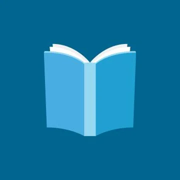 Book with white pages flat vector icon Stock Illustration