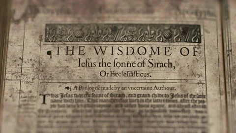 Book The Wisdom of Sirach Stock Footage 151038095