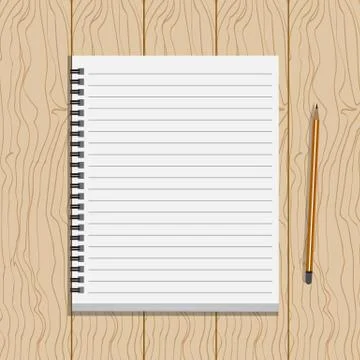Book on wood table . Stock Illustration