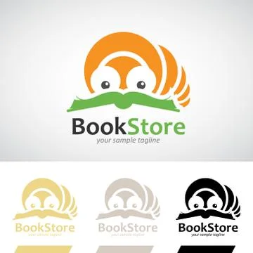 Book Worm Reading a Book Logo Icon Stock Illustration