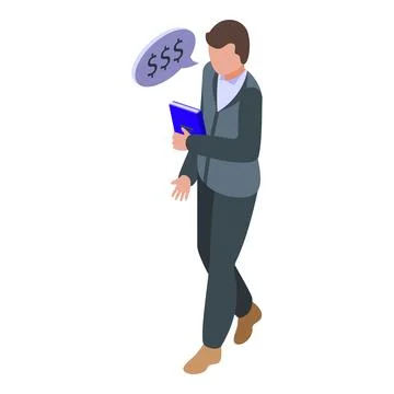 Book writer icon isometric vector. Study school 스톡 일러스트