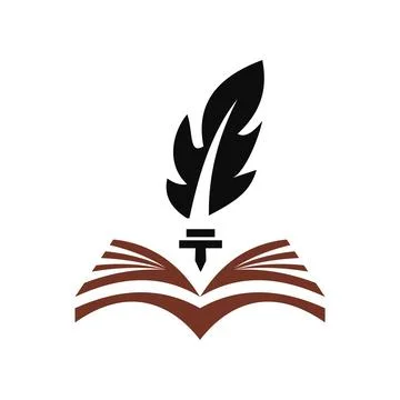 Book writer icon logo design template Stock-Illustration