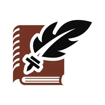 Book writer icon logo design template Stock-Illustration