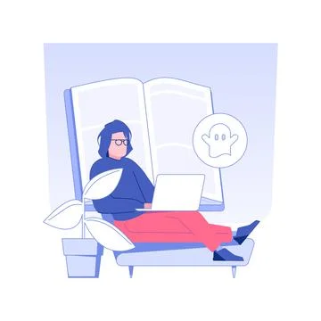 Book writing isolated concept vector illustration. Ilustración de archivo