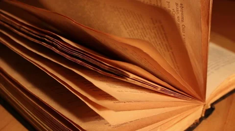 Book with yellowed pages Stock Footage 46058937