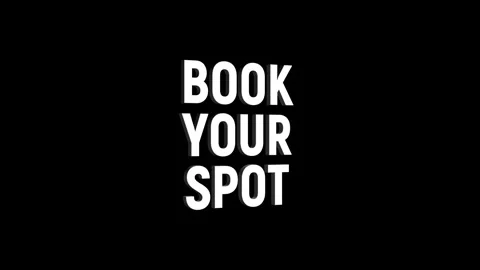 Book your spot 3d text animation with rotating effect. business development.. Stock Footage 313877068