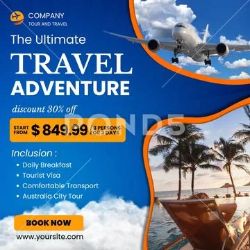 Book your ultimate travel adventure for 849 99 PSD Template