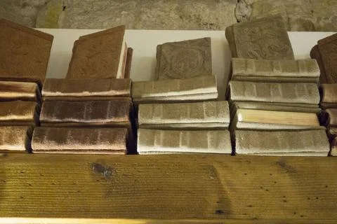 Bookbinding, the craft and the process of physically assembling a book boo... Stock Photos