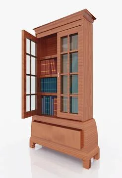 Bookcase against a white background Stock Illustration