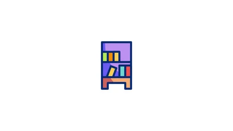 Bookcase Animated Icon Stock Footage 320340661