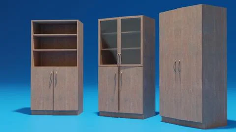 Bookcase with blue screen Stock Illustration