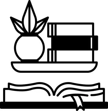 Bookcase with a book and a pineapple on top 스톡 일러스트