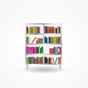 Bookcase with Books Icon Vector Illustration Stock Illustration