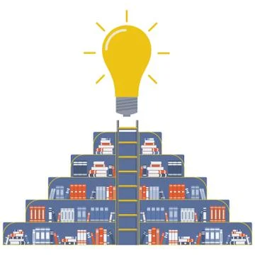 A bookcase with books. Illustrazione stock