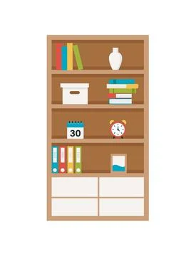 Bookcase. Flat style vector design template. イラスト素材