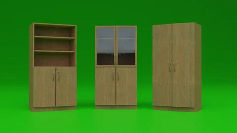 Bookcase with green background Stock Illustration