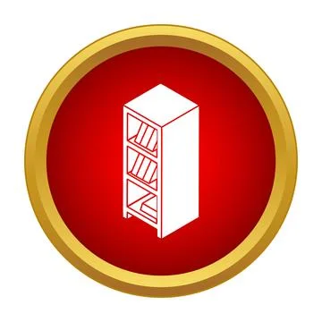Bookcase icon displaying storage and organizing concept Ilustração Stock