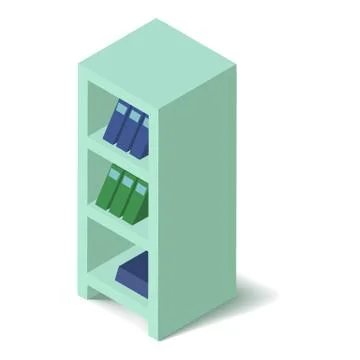 Bookcase icon, isometric 3d style Stock Illustration