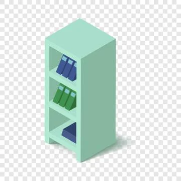 Bookcase icon, isometric 3d style Illustrazione stock