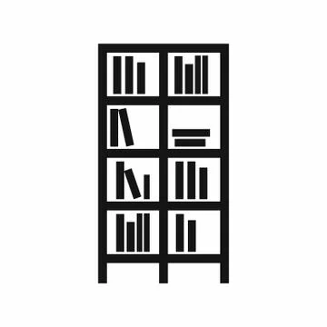 Bookcase icon, simple style Illustrazione stock