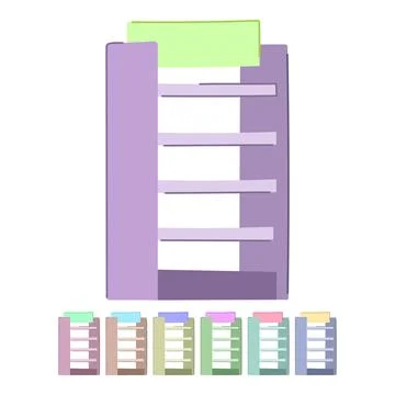 Bookcase magazine rack vector cartoon graphic Stock Illustration