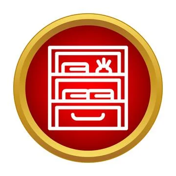 Bookcase shelf storage icon with books and decor Stock Illustration