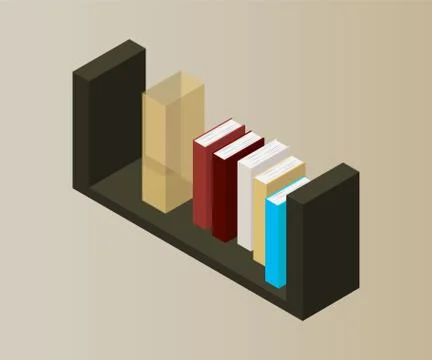 Bookcase vector isometric concept vector illustration-vektorgrafik. Office Stock Illustration
