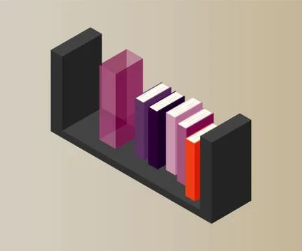 Bookcase vector isometric concept vector illustration-vektorgrafik. Office 스톡 일러스트