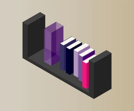 Bookcase vector isometric concept vector illustration-vektorgrafik. Office Illustrazione stock