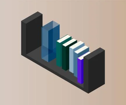Bookcase vector isometric concept vector illustration-vektorgrafik. Office 스톡 일러스트