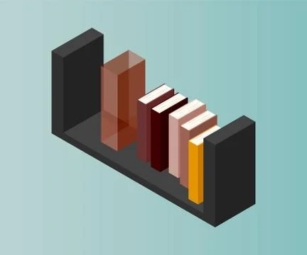 Bookcase vector isometric concept vector illustration-vektorgrafik. Office Illustrazione stock