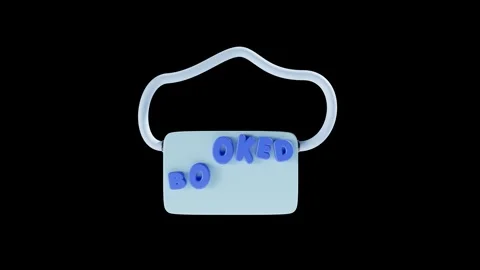 Booked Stamp Animation with Transparent Background and Overlay Stock Footage 309837143
